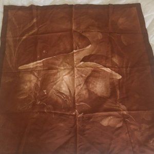 GUCCI VINTAGE Brown Mushrooms Design SCARF